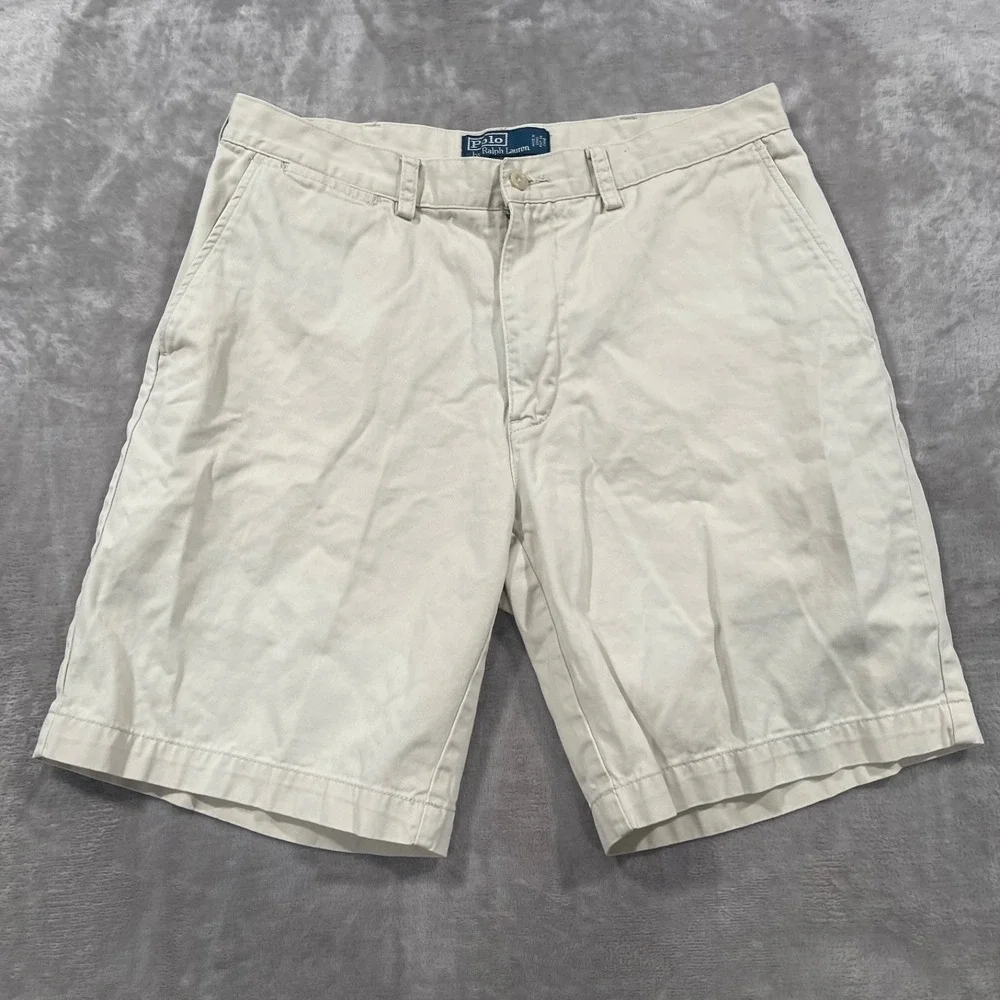 Polo Ralph Lauren Prospect Shorts Mens 34 Beige Chino Preppy Classic
